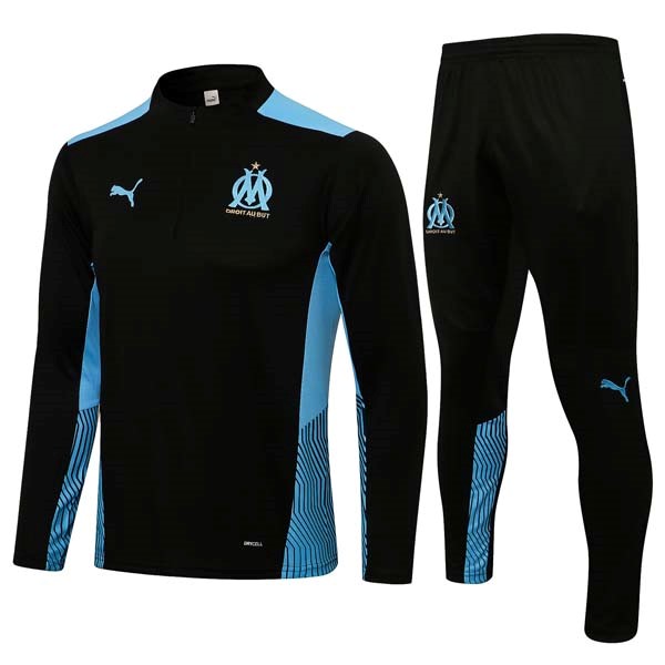 Sweatshirts Marseille 2022 Schwarz Blau Günstige Fußballtrikots